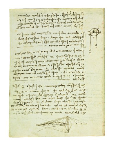 Codex over de vlucht van vogels, Folio 2 verso door Leonardo da Vinci